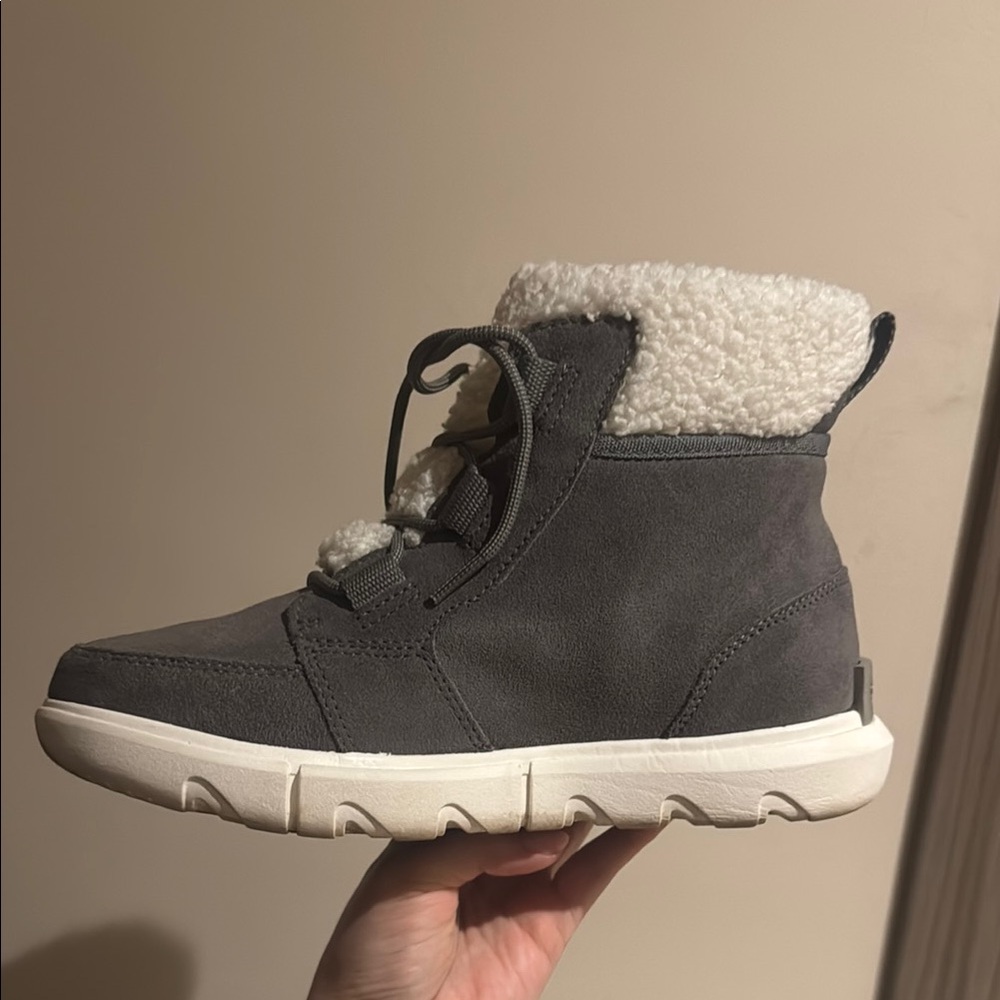 Sorel Charcoal Boots with Soft Ivory Lining